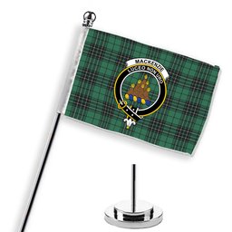 ScotsTee Shop Scottish MacKenzie Dress Modern Crest Tartan Desk Flag Plaid Table Flag