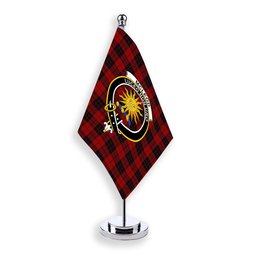 ScotsTee Shop Scottish McLeod of Raasay Crest Tartan Desk Flag Plaid Table Flag