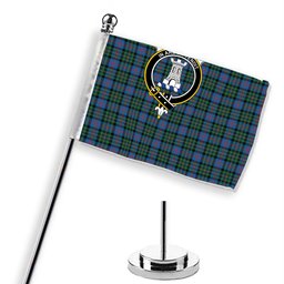 ScotsTee Shop Scottish Malcolm of Berwick Ancient Crest Tartan Desk Flag Plaid Table Flag