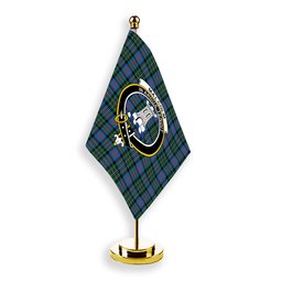 ScotsTee Shop Scottish Malcolm of Berwick Ancient Crest Tartan Desk Flag Plaid Table Flag