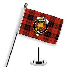ScotsTee Shop Scottish MacLeod of Raasay Ancient Crest Tartan Desk Flag Plaid Table Flag