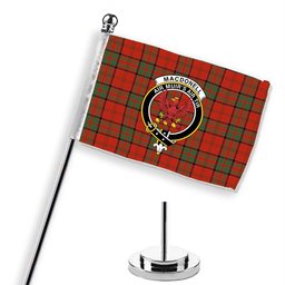 ScotsTee Shop Scottish MacDonell of Keppoch Ancient Crest Tartan Desk Flag Plaid Table Flag