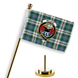 ScotsTee Shop Scottish McLeod Of Californian Ancient Crest Tartan Desk Flag Plaid Table Flag