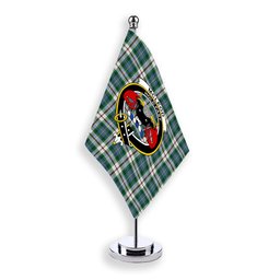 ScotsTee Shop Scottish McLeod Of Californian Ancient Crest Tartan Desk Flag Plaid Table Flag