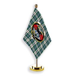 ScotsTee Shop Scottish McLeod Of Californian Ancient Crest Tartan Desk Flag Plaid Table Flag
