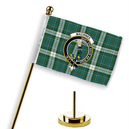 ScotsTee Shop Scottish MacInnes Dress Ancient Crest Tartan Desk Flag Plaid Table Flag