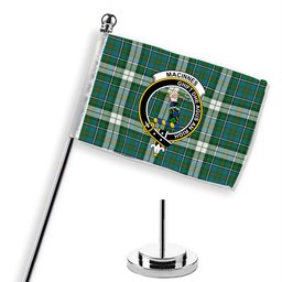 ScotsTee Shop Scottish MacInnes Dress Ancient Crest Tartan Desk Flag Plaid Table Flag