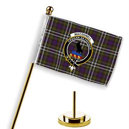 ScotsTee Shop Scottish MacDonell of Glengarry Dress Crest Tartan Desk Flag Plaid Table Flag