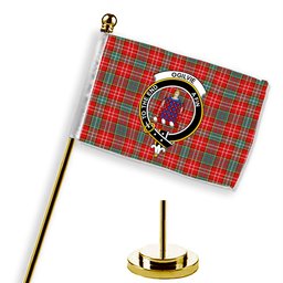 ScotsTee Shop Scottish Ogilvie (Ogilvy) Modern Crest Tartan Desk Flag Plaid Table Flag