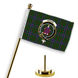 ScotsTee Shop Scottish Ogilvie of Inverarity Wilsons_ Crest Tartan Desk Flag Plaid Table Flag