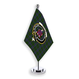 ScotsTee Shop Scottish Ogilvie of Inverarity Wilsons_ Crest Tartan Desk Flag Plaid Table Flag