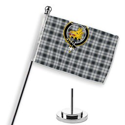 ScotsTee Shop Scottish MacTavish of Dunardry Dress Crest Tartan Desk Flag Plaid Table Flag