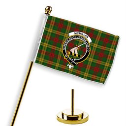 ScotsTee Shop Scottish McMillan Society of Glasgow Crest Tartan Desk Flag Plaid Table Flag
