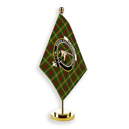ScotsTee Shop Scottish McMillan Society of Glasgow Crest Tartan Desk Flag Plaid Table Flag