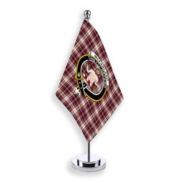 ScotsTee Shop Scottish McFarland Dress Modern Crest Tartan Desk Flag Plaid Table Flag