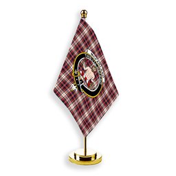 ScotsTee Shop Scottish McFarland Dress Modern Crest Tartan Desk Flag Plaid Table Flag