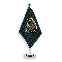 ScotsTee Shop Scottish Leslie Hunting Modern Crest Tartan Desk Flag Plaid Table Flag