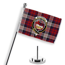 ScotsTee Shop Scottish MacDonald Dress Irish Crest Tartan Desk Flag Plaid Table Flag