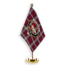 ScotsTee Shop Scottish MacDonald Dress Irish Crest Tartan Desk Flag Plaid Table Flag