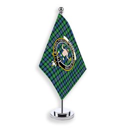 ScotsTee Shop Scottish Murray of Atholl Ancient Crest Tartan Desk Flag Plaid Table Flag