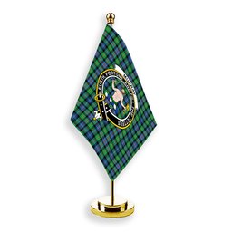 ScotsTee Shop Scottish Murray of Atholl Ancient Crest Tartan Desk Flag Plaid Table Flag