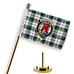 ScotsTee Shop Scottish MacNaughton Dress Modern Crest Tartan Desk Flag Plaid Table Flag