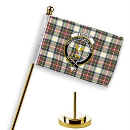 ScotsTee Shop Scottish Stewart Dress Ancient SC Crest Tartan Desk Flag Plaid Table Flag