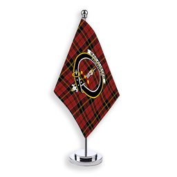 ScotsTee Shop Scottish MacAlister of Skye Crest Tartan Desk Flag Plaid Table Flag