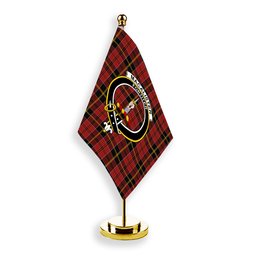 ScotsTee Shop Scottish MacAlister of Skye Crest Tartan Desk Flag Plaid Table Flag