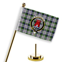 ScotsTee Shop Scottish McNaughton Dress Crest Tartan Desk Flag Plaid Table Flag