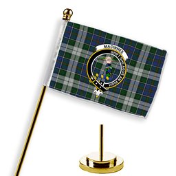 ScotsTee Shop Scottish MacInnes Dress Crest Tartan Desk Flag Plaid Table Flag