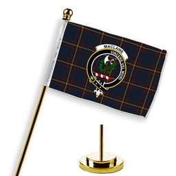 ScotsTee Shop Scottish MacLaine of Lochbuie Hunting Crest Tartan Desk Flag Plaid Table Flag