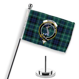 ScotsTee Shop Scottish MacNeill of Colonsay Modern Crest Tartan Desk Flag Plaid Table Flag