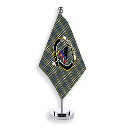 ScotsTee Shop Scottish MacDonell of Glengarry Dress Ancient Crest Tartan Desk Flag Plaid Table Flag