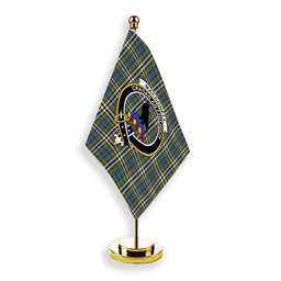 ScotsTee Shop Scottish MacDonell of Glengarry Dress Ancient Crest Tartan Desk Flag Plaid Table Flag