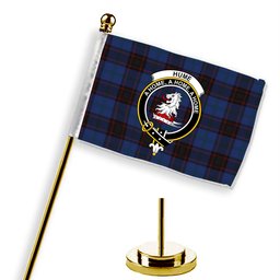 ScotsTee Shop Scottish Hume Vestiarium Scoticum Crest Tartan Desk Flag Plaid Table Flag