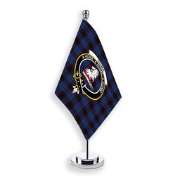 ScotsTee Shop Scottish Hume Vestiarium Scoticum Crest Tartan Desk Flag Plaid Table Flag