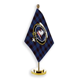 ScotsTee Shop Scottish Hume Vestiarium Scoticum Crest Tartan Desk Flag Plaid Table Flag
