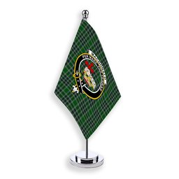 ScotsTee Shop Scottish MacDonald Lord of the Isles Hunting Crest Tartan Desk Flag Plaid Table Flag