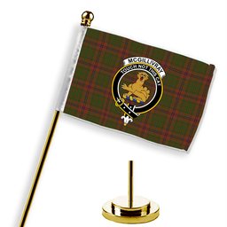 ScotsTee Shop Scottish McGillivray Hunting Crest Tartan Desk Flag Plaid Table Flag
