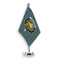 ScotsTee Shop Scottish MacTavish Dress Ancient Crest Tartan Desk Flag Plaid Table Flag