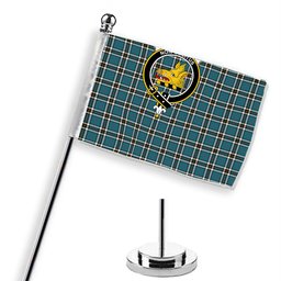 ScotsTee Shop Scottish MacTavish Dress Ancient Crest Tartan Desk Flag Plaid Table Flag