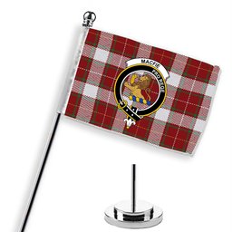 ScotsTee Shop Scottish MacFie Dress Ancient Crest Tartan Desk Flag Plaid Table Flag