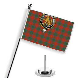 ScotsTee Shop Scottish MacPherson of Cluny Ancient Crest Tartan Desk Flag Plaid Table Flag