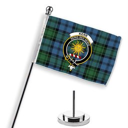 ScotsTee Shop Scottish Kerr Hunting Ancient Crest Tartan Desk Flag Plaid Table Flag
