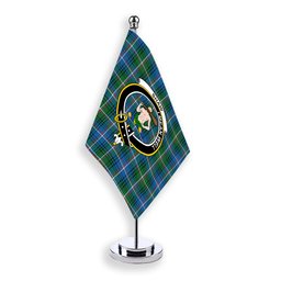 ScotsTee Shop Scottish Shaw of Carolina Ancient Crest Tartan Desk Flag Plaid Table Flag