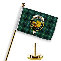 ScotsTee Shop Scottish McIver Hunting Modern Crest Tartan Desk Flag Plaid Table Flag