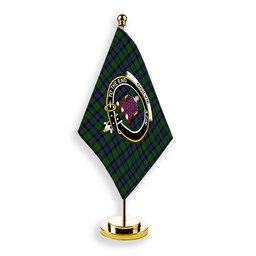 ScotsTee Shop Scottish Ogilvie of Inverarity VS 2 Crest Tartan Desk Flag Plaid Table Flag