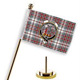 ScotsTee Shop Scottish McBain Dress Modern Crest Tartan Desk Flag Plaid Table Flag