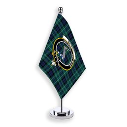 ScotsTee Shop Scottish McNeil of Colonsay Modern Crest Tartan Desk Flag Plaid Table Flag